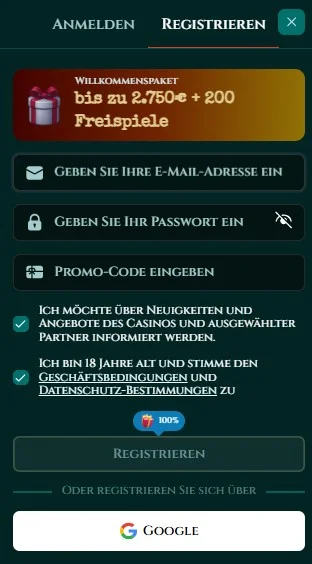 Tonyspins Casino Registrierung